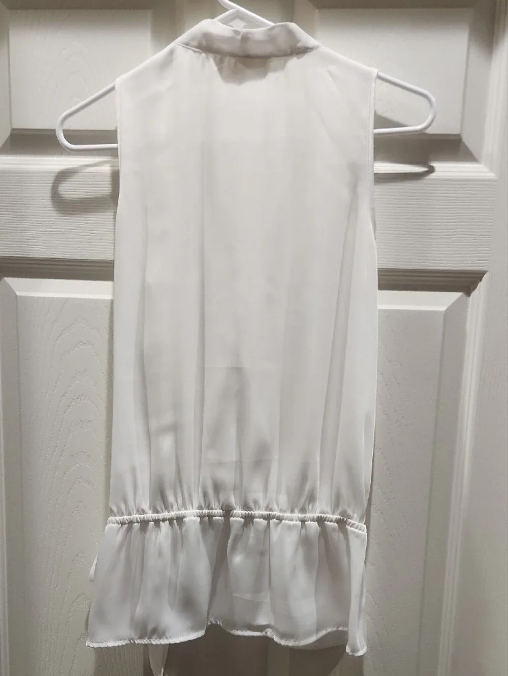 Michael Kors White Sleeveless Wrap Top